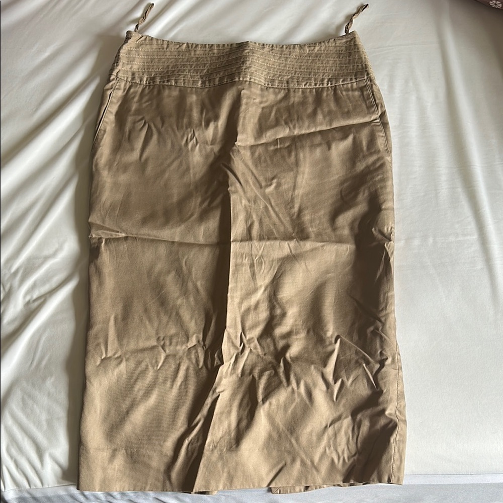 Yves Saint Laurent Tan Midi Skirt